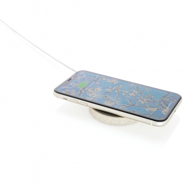 Logo trade promotional giveaway photo of: Wheat Straw 5W round wireless charging pad