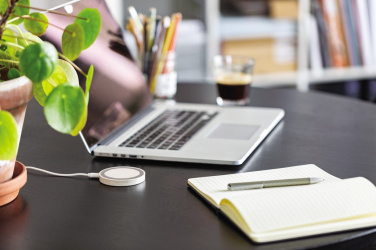 Logo trade promotional giveaways image of: Wheat Straw 5W round wireless charging pad