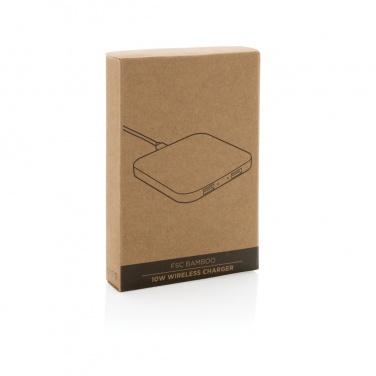 Logotrade promotional merchandise picture of: Bamboo 10W wireless charger with USB