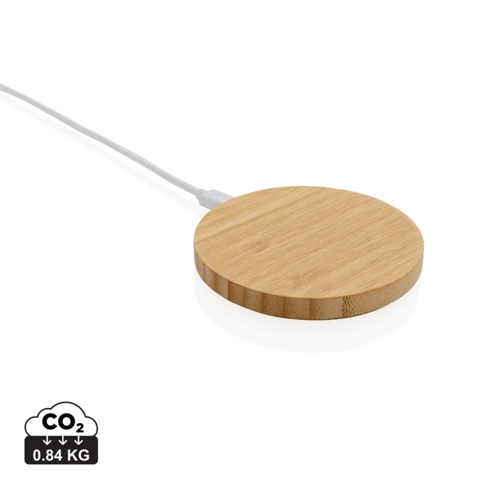 Logo trade promotional product photo of: Bamboo 15W wireless charger