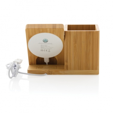 Logotrade corporate gift image of: Calgary bamboo 10W wireless charger