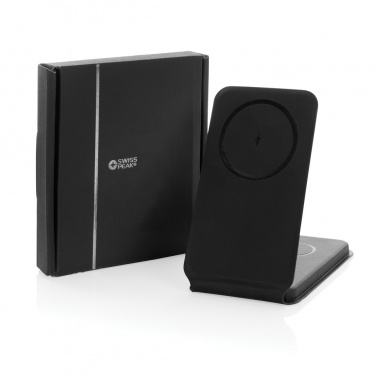 Logotrade corporate gift image of: Swiss Peak RCS rPU 15W  3-in-1 magnetic wireless charger