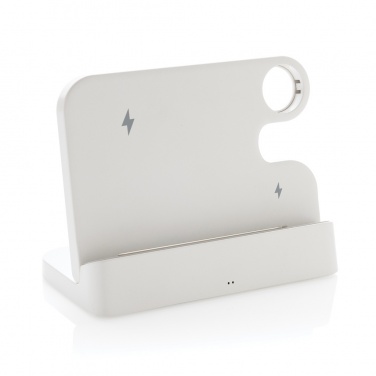 Logo trade promotional item photo of: Joltz RCS recycled plastic dual 15W charger with iWatch slot