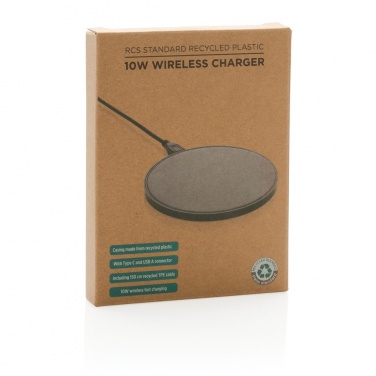 Logotrade promotional giveaways photo of: RCS standard recycled plastic 10W wireless charger