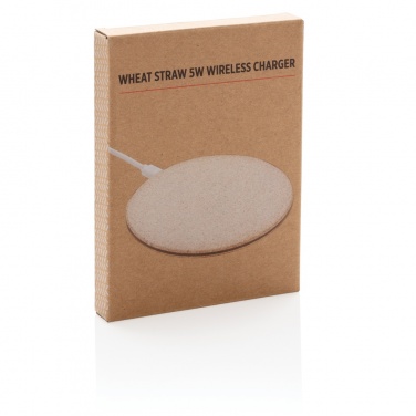Logo trade promotional merchandise picture of: 5W Wheat straw wireless charger
