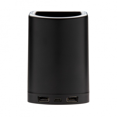 Logo trade corporate gift photo of: Light up logo 5W wireless charging pen holder