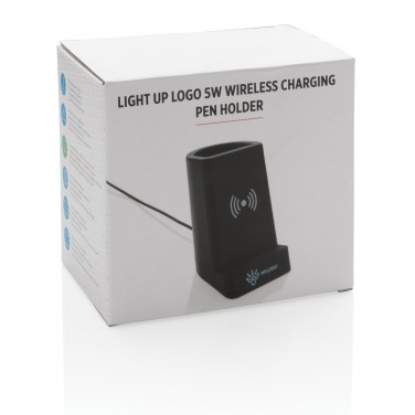 Logo trade business gifts image of: Light up logo 5W wireless charging pen holder
