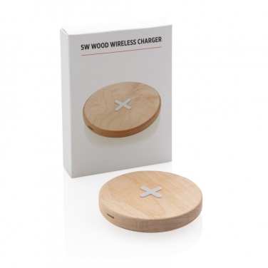 Logo trade business gifts image of: 5W wood wireless charger