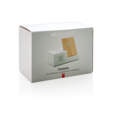 Logo trade corporate gift photo of: Ontario 5W wireless charger with speaker