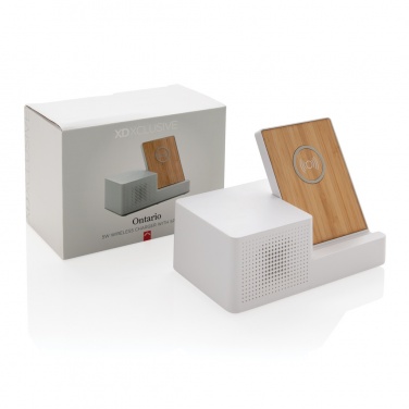 Logo trade promotional merchandise photo of: Ontario 5W wireless charger with speaker