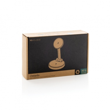 Logo trade promotional giveaways image of: Ontario RCS rplastic 15W magnetic charging 2 in 1 stand