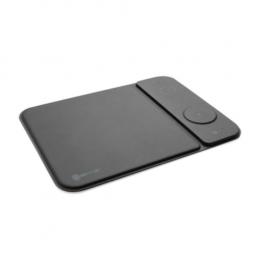 Logotrade advertising products photo of: Swiss peak RCS recycled PU 15W 3 in 1 charging mousepad