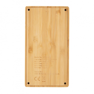 Logo trade promotional giveaways picture of: Bamboo 4.000 mAh wireless 5W Powerbank