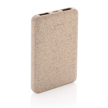 Logo trade promotional giveaway photo of: Wheat Straw 5.000 mAh Pocket Powerbank
