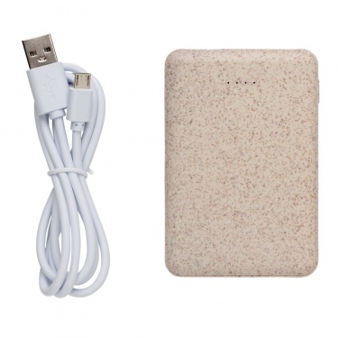 Logo trade promotional giveaway photo of: Wheat Straw 5.000 mAh Pocket Powerbank