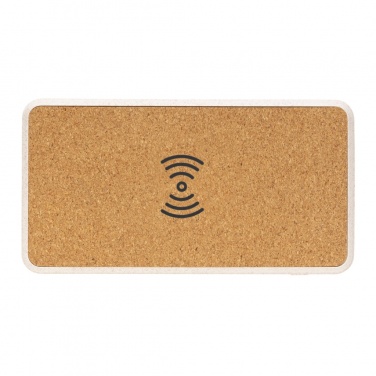 Logotrade advertising product image of: Cork and Wheat Straw 8.000 mAh 5W wireless powerbank