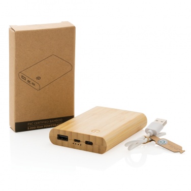 Logotrade promotional gift picture of: Bamboo 5.000 mAh powerbank