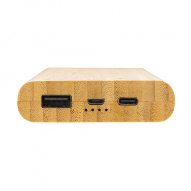Logo trade promotional giveaways image of: Bamboo 8.000 mAh 5W wireless powerbank