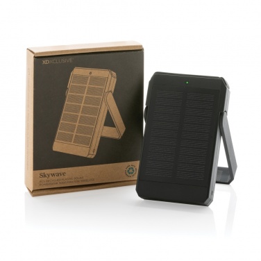 Logo trade corporate gifts picture of: Skywave RCS rplastic solar powerbank 5000 mAh 10W wireless