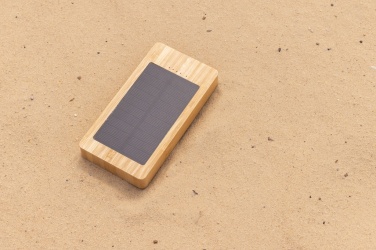 Logo trade promotional products image of: Sunwick 10.000 mAh Bamboo solar powerbank