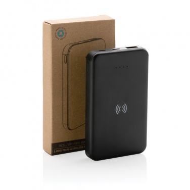 Logo trade promotional items picture of: RCS recycled plastic 5.000 mAh 5W wireless powerbank