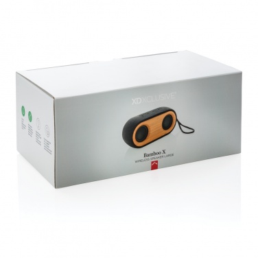 Logo trade promotional giveaways picture of: Bamboo X double speaker