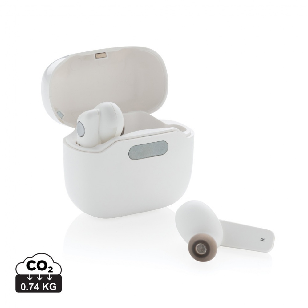 Logo trade promotional items image of: TWS earbuds in UV-C sterilising charging case
