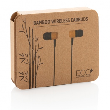 Logo trade advertising products picture of: Bamboo wireless earbuds