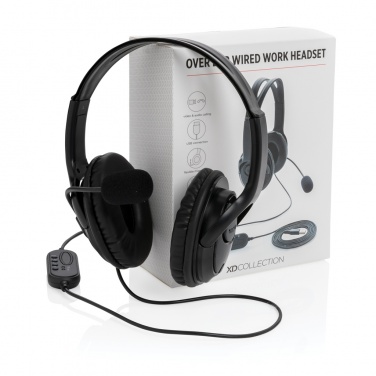 Logo trade advertising products picture of: Over ear wired work headset