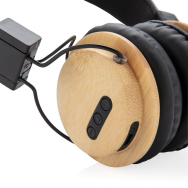 Logo trade promotional merchandise photo of: Bamboo wireless headphone