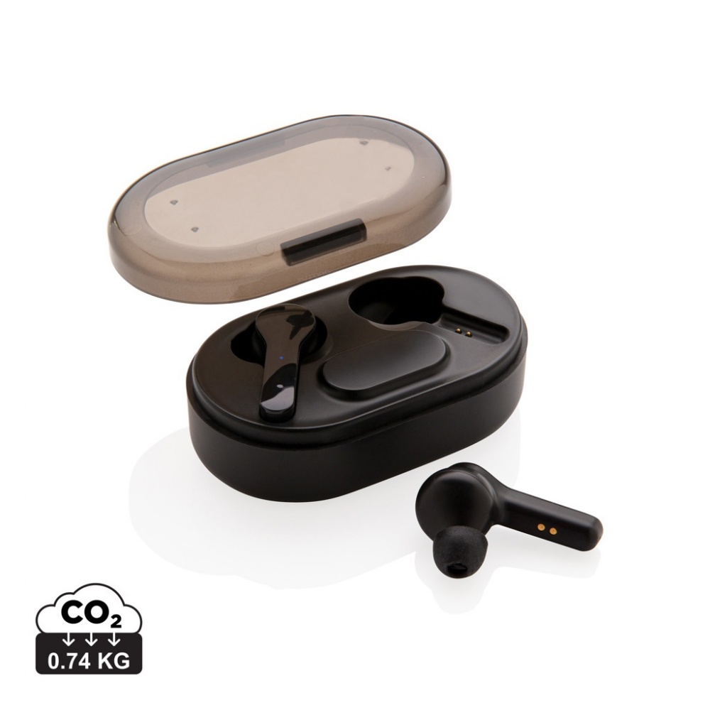Logo trade promotional product photo of: Light up logo TWS earbuds in charging case