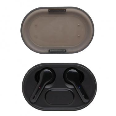 Logo trade promotional merchandise image of: Light up logo TWS earbuds in charging case
