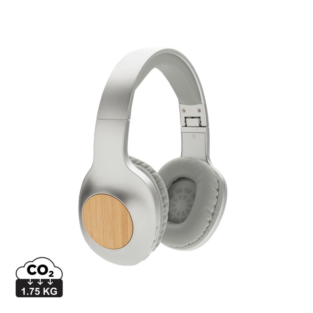 Logo trade advertising products picture of: Dakota Bamboo wireless headphone