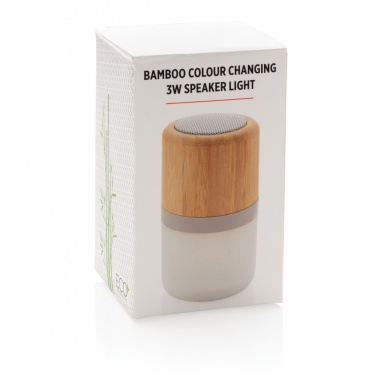 Logotrade corporate gift picture of: Bamboo colour changing 3W speaker light
