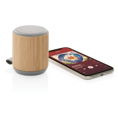 Logo trade promotional gifts picture of: Bamboo and fabric 3W wireless speaker