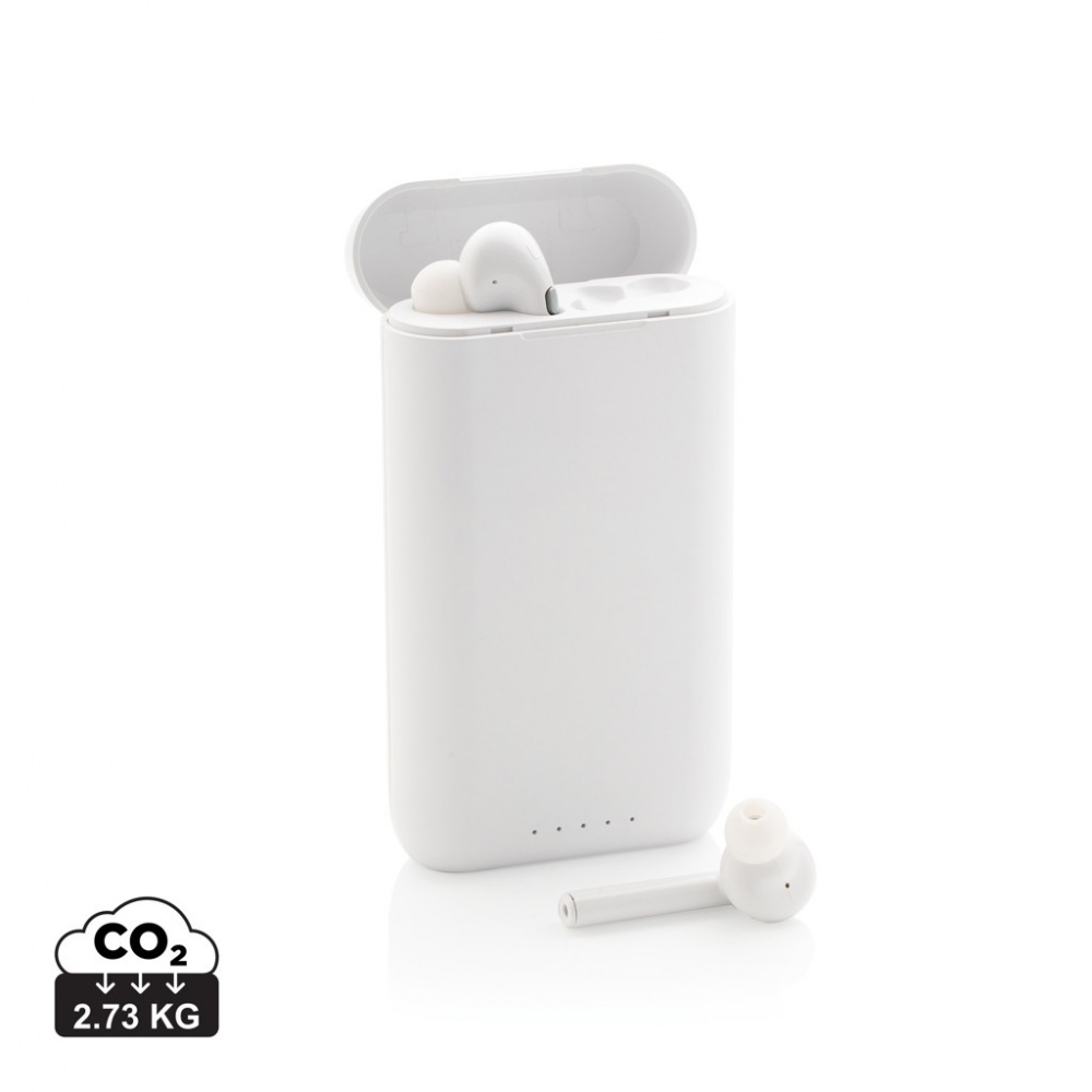 Logo trade promotional merchandise picture of: Liberty TWS earbuds with 5.000 mAh powerbank