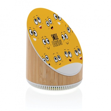 Logo trade promotional item photo of: Ovate bamboo 5W speaker with 15W wireless charger