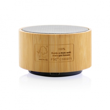 Logo trade promotional gifts picture of: RCS recycled plastic and bamboo 3W wireless speaker
