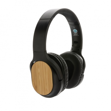 Logo trade promotional products picture of: RCS and bamboo Elite Foldable wireless headphone