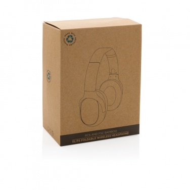Logo trade promotional gift photo of: RCS and bamboo Elite Foldable wireless headphone