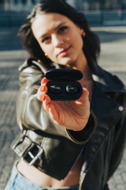 Logotrade promotional giveaway image of: Urban Vitamin Palm Springs RCS rplastic ENC earbuds