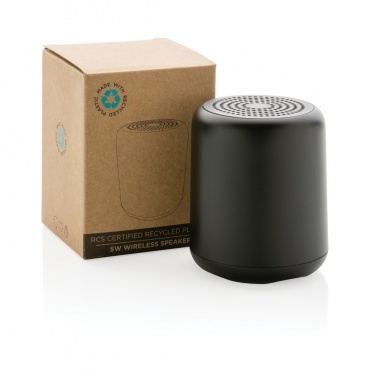 Logotrade promotional products photo of: RCS certified recycled plastic 5W Wireless speaker
