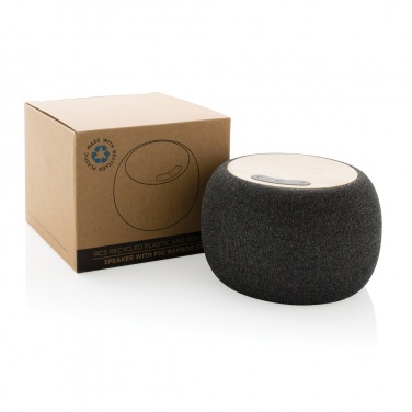 Logo trade promotional merchandise image of: RCS Rplastic/PET and bamboo 5W speaker