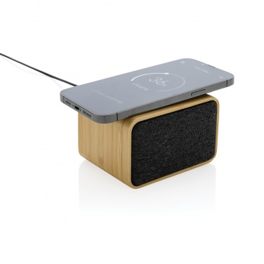 Logotrade promotional merchandise image of: RCS Rplastic 3W speaker with bamboo 5W wireless