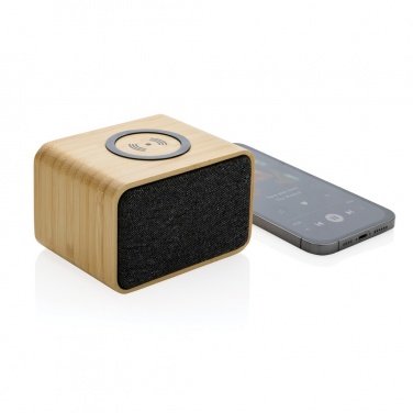 Logo trade promotional merchandise photo of: RCS Rplastic 3W speaker with bamboo 5W wireless