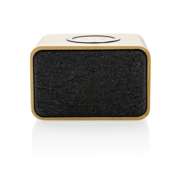 Logo trade corporate gifts picture of: RCS Rplastic 3W speaker with bamboo 5W wireless
