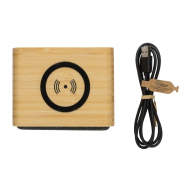 Logotrade promotional products photo of: RCS Rplastic 3W speaker with bamboo 5W wireless