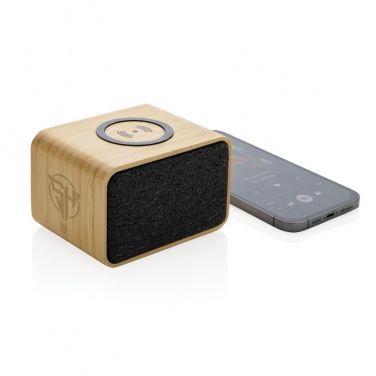 Logo trade promotional giveaway photo of: RCS Rplastic 3W speaker with bamboo 5W wireless