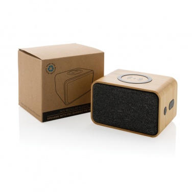 Logotrade corporate gift image of: RCS Rplastic 3W speaker with bamboo 5W wireless