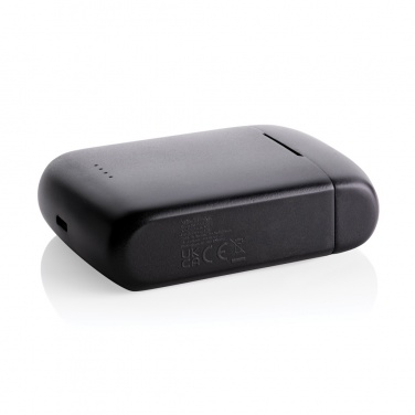 Logotrade corporate gift image of: Skywave RCS recycled plastic solar earbuds